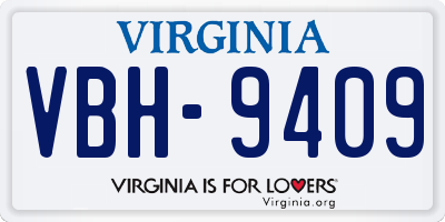 VA license plate VBH9409
