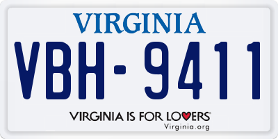 VA license plate VBH9411