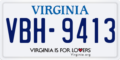 VA license plate VBH9413