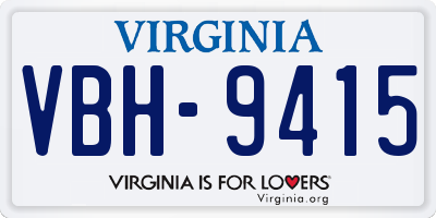 VA license plate VBH9415