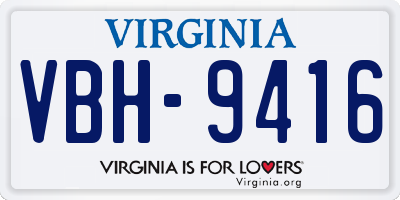 VA license plate VBH9416