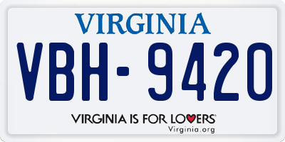 VA license plate VBH9420