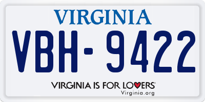 VA license plate VBH9422