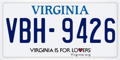 VA license plate VBH9426