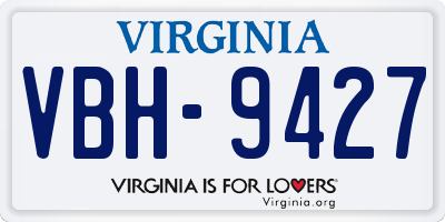 VA license plate VBH9427