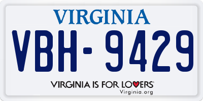 VA license plate VBH9429