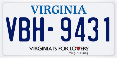 VA license plate VBH9431