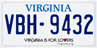 VA license plate VBH9432