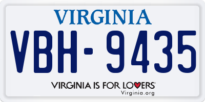 VA license plate VBH9435