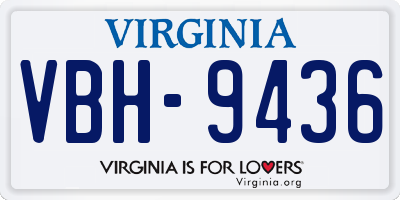 VA license plate VBH9436