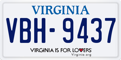 VA license plate VBH9437