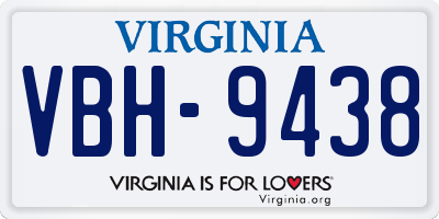 VA license plate VBH9438