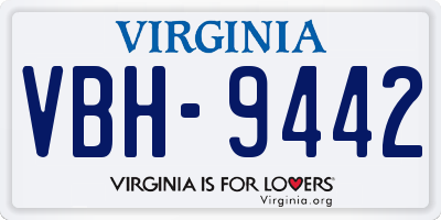 VA license plate VBH9442