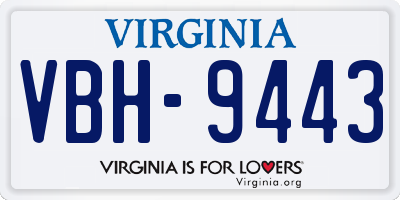 VA license plate VBH9443