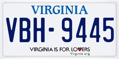 VA license plate VBH9445