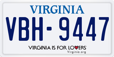 VA license plate VBH9447