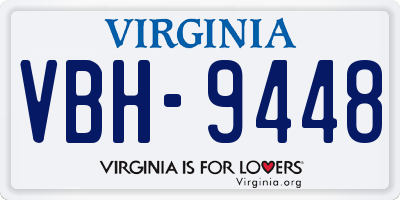 VA license plate VBH9448