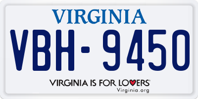 VA license plate VBH9450