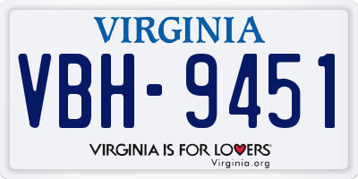 VA license plate VBH9451