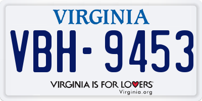 VA license plate VBH9453