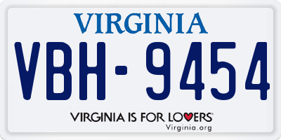 VA license plate VBH9454