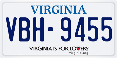 VA license plate VBH9455