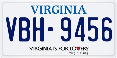 VA license plate VBH9456