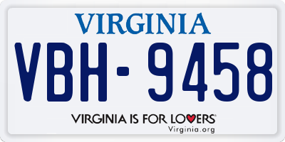 VA license plate VBH9458