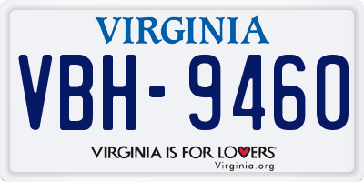 VA license plate VBH9460