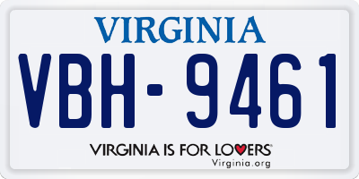 VA license plate VBH9461