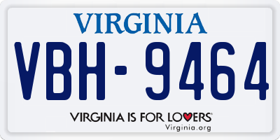 VA license plate VBH9464