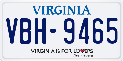 VA license plate VBH9465