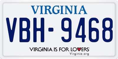 VA license plate VBH9468