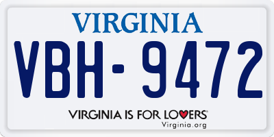 VA license plate VBH9472