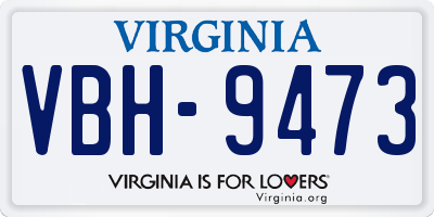 VA license plate VBH9473