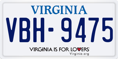 VA license plate VBH9475