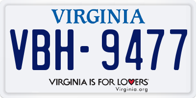 VA license plate VBH9477