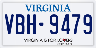 VA license plate VBH9479