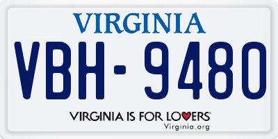 VA license plate VBH9480