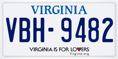 VA license plate VBH9482