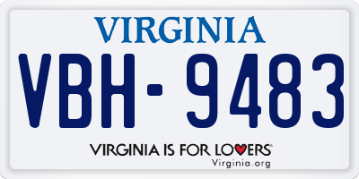 VA license plate VBH9483