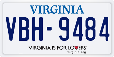VA license plate VBH9484