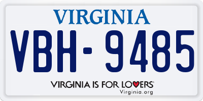 VA license plate VBH9485