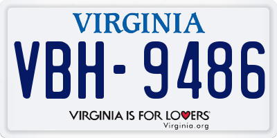 VA license plate VBH9486
