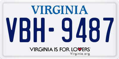 VA license plate VBH9487