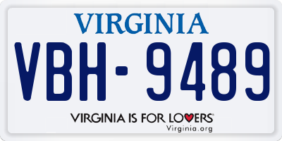 VA license plate VBH9489