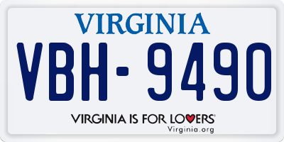 VA license plate VBH9490