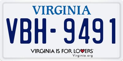 VA license plate VBH9491