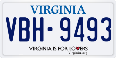 VA license plate VBH9493