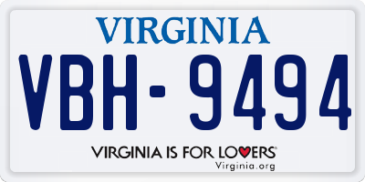 VA license plate VBH9494